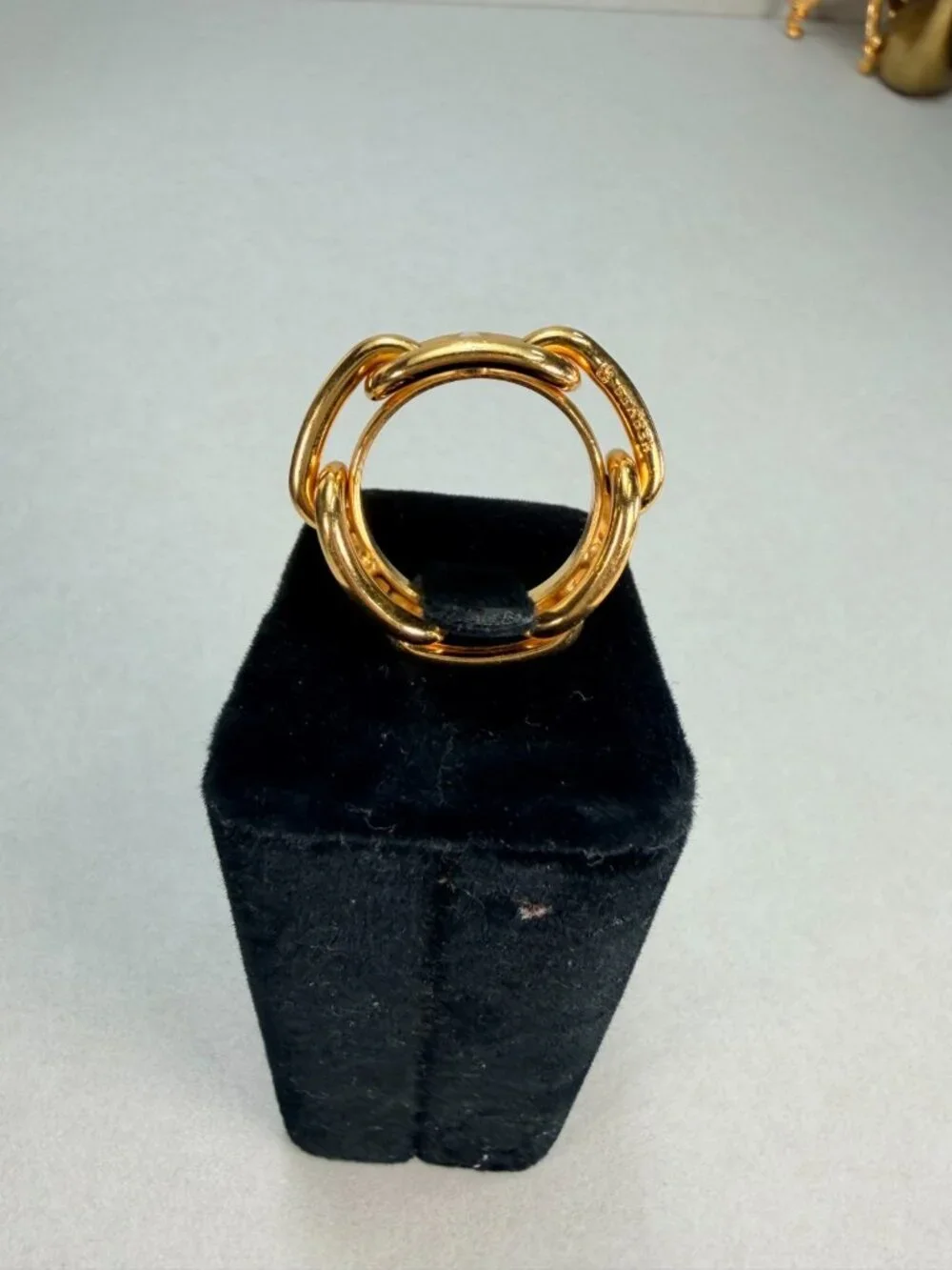 Hermes Chaine d'Ancre Scarf Ring Gold Hardware Elegant Accessory